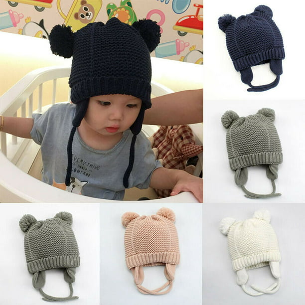 Details about   Kids Toddler Baby Knitted Beanie Hat Bib Hats Girl Boy Winter Warm Crochet Cap
